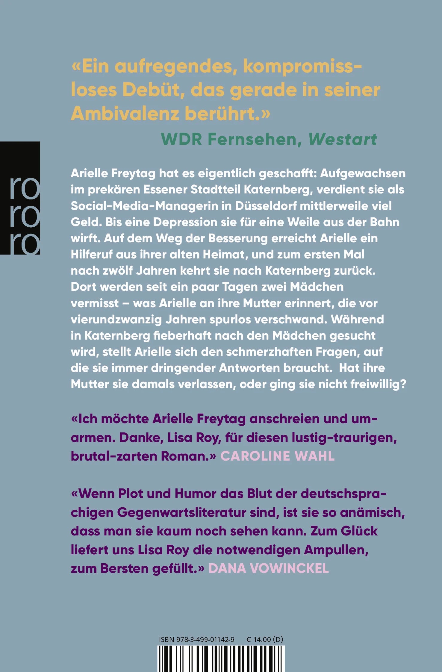 Buchrückseite von 'Keine gute Geschichte' mit Klappentext - Taschenbuch