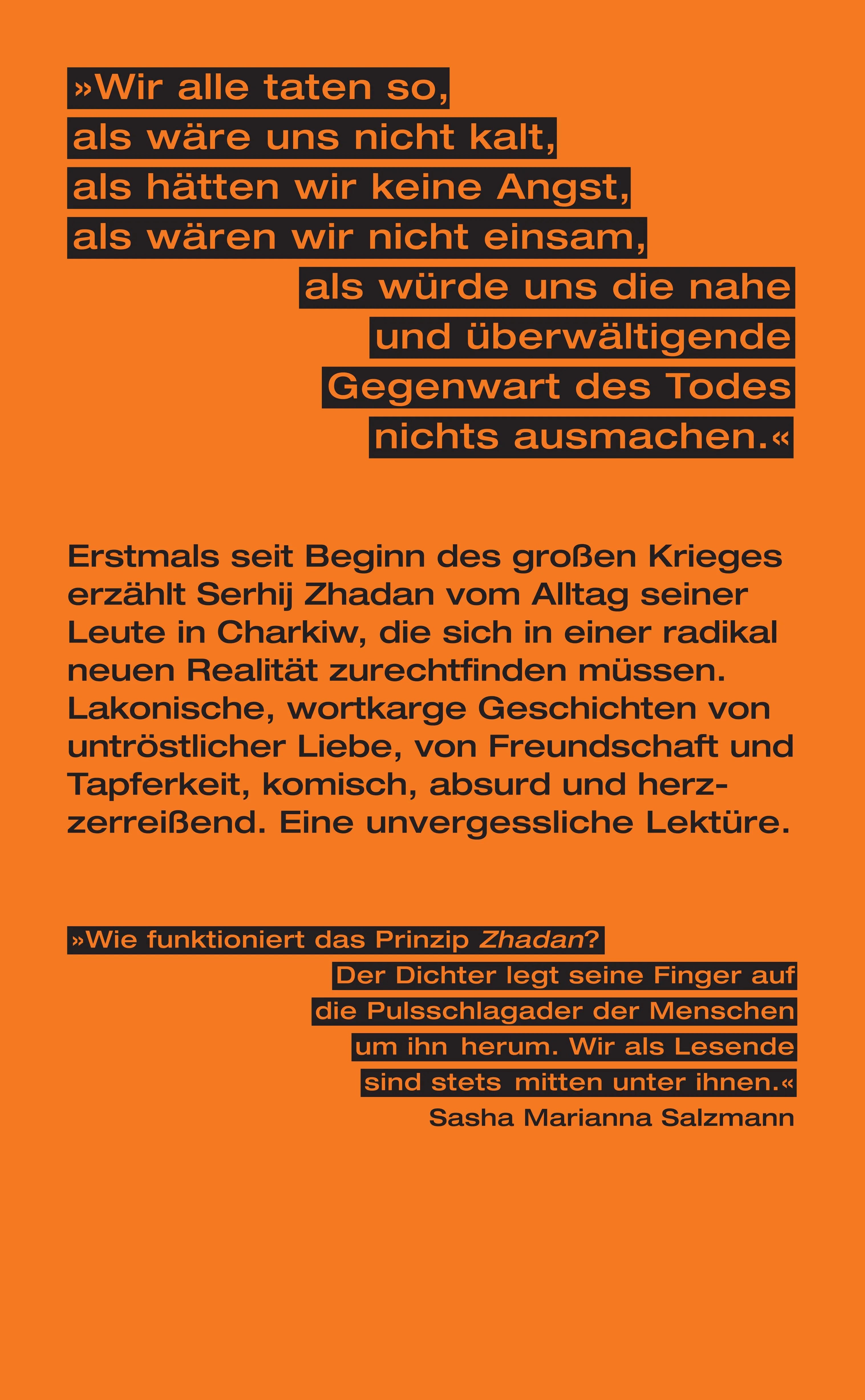 Buchrückseite von 'Keiner wird um etwas bitten' mit Klappentext - Gebundene Ausgabe
