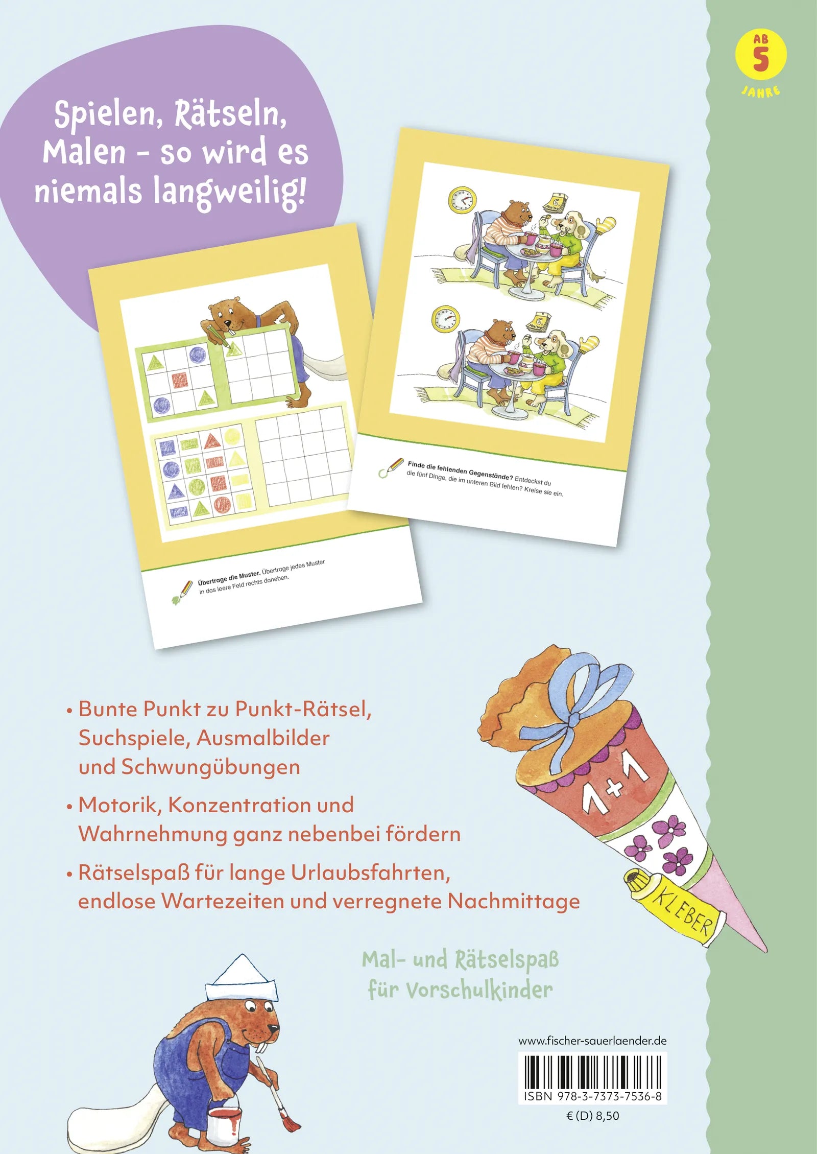 Buchrückseite von 'Kennst du das? Keine Zeit für Langeweile!' mit Klappentext - Taschenbuch