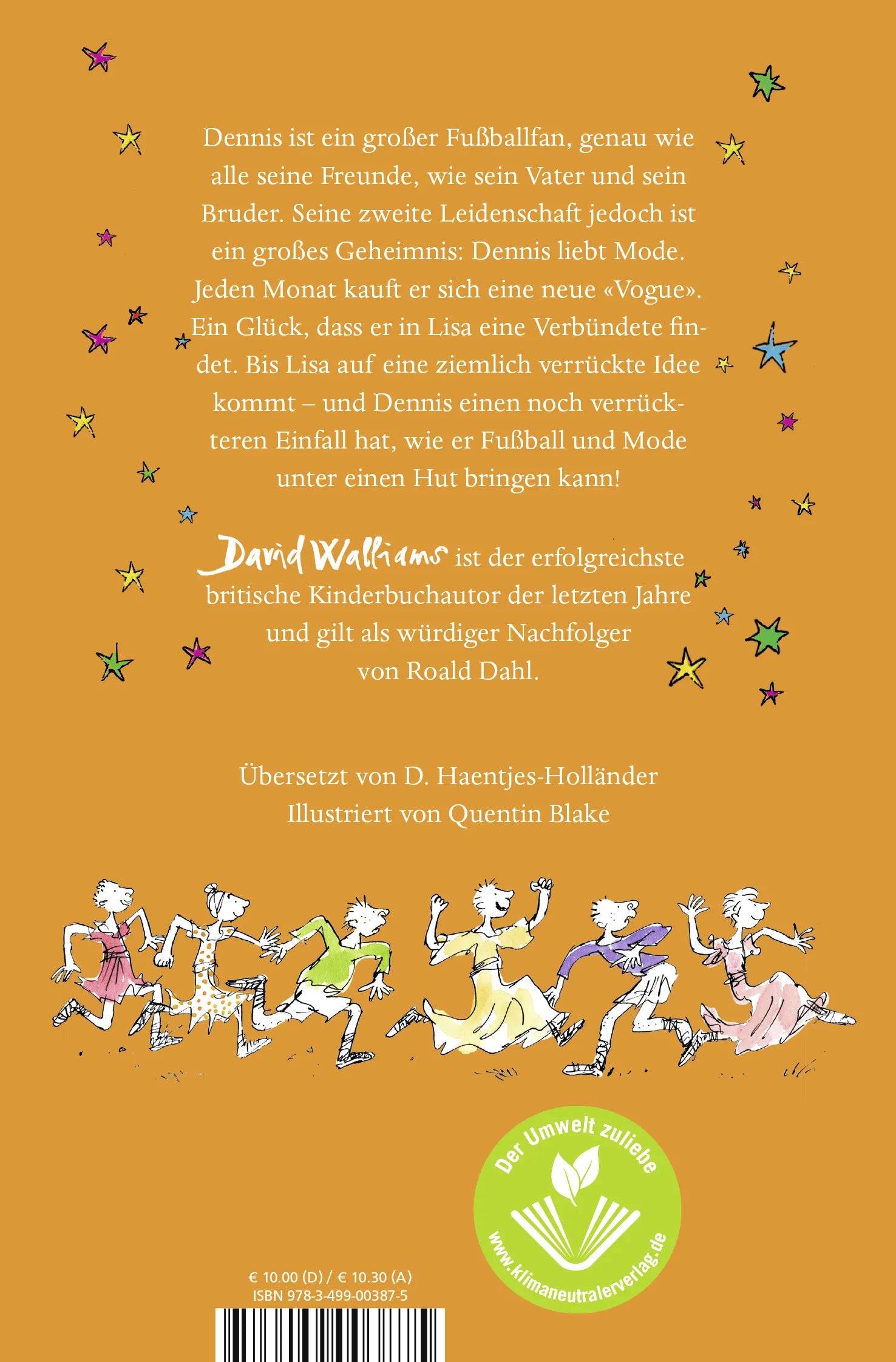 Buchrückseite von 'Kicker im Kleid' mit Klappentext - Taschenbuch