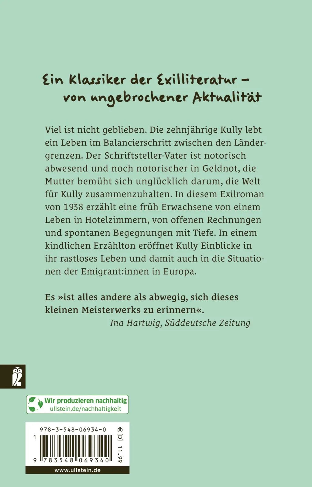 Buchrückseite von 'Kind aller Länder' mit Klappentext - Taschenbuch