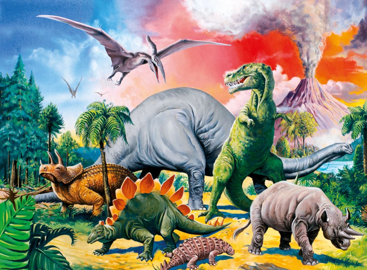 Kinderpuzzle 100 XXL Teile - Unter Dinosauriern – Ansicht