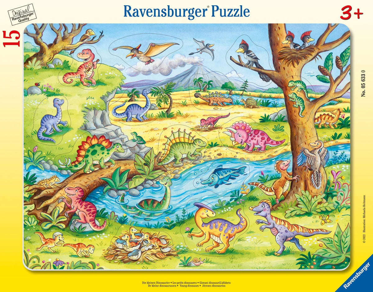 Kinderpuzzle: Kinderpuzzle 15 Teile - Die kleinen Dinosaurier