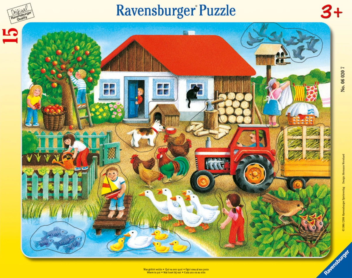 Kinderpuzzle: Kinderpuzzle 15 Teile - Was gehört wohin?