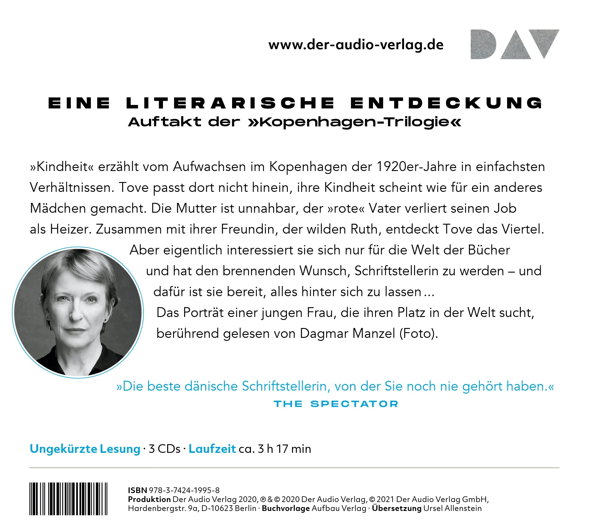 Buchrückseite von 'Kindheit' mit Klappentext - Hörbuch (CD)