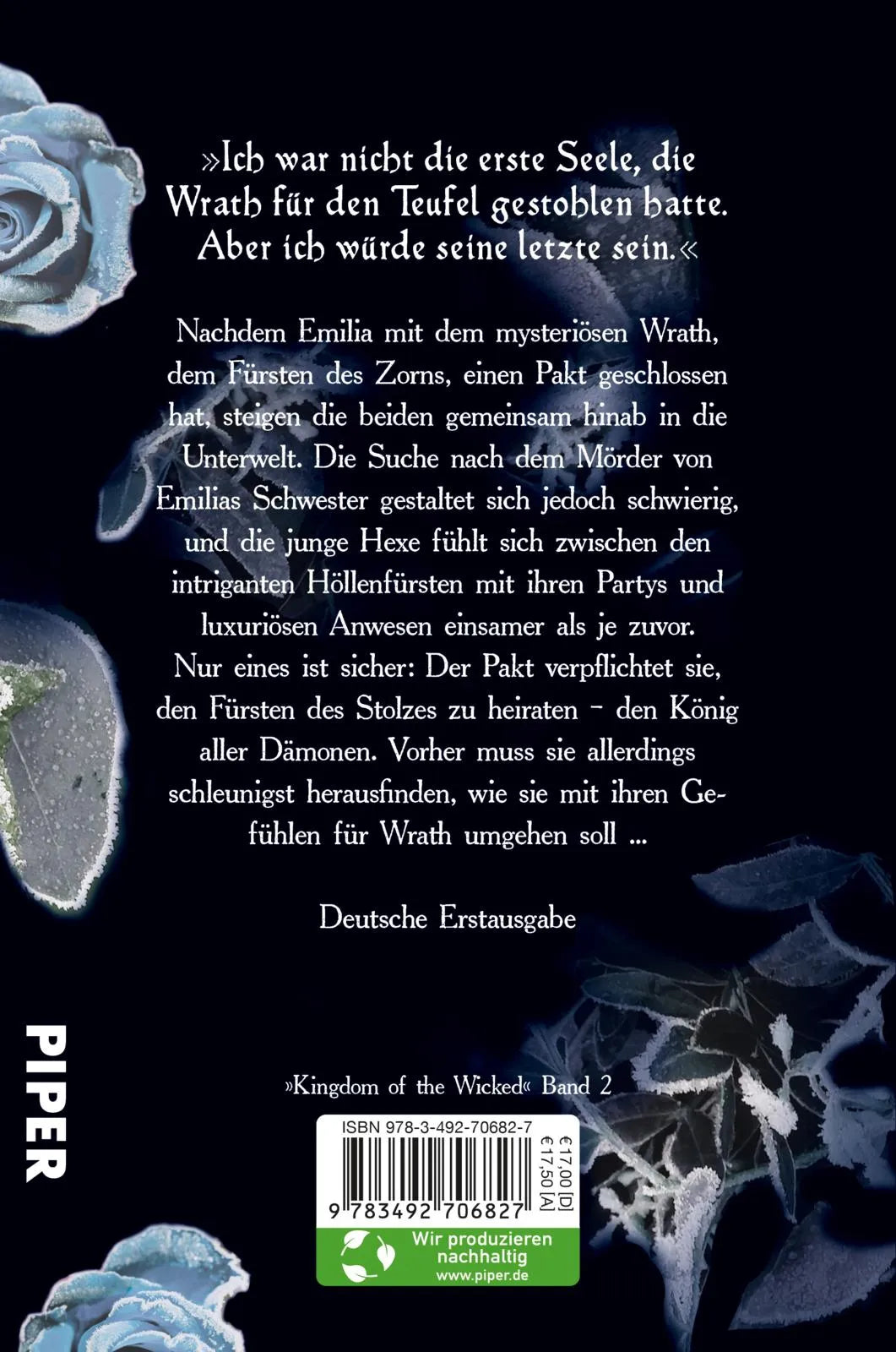 Buchrückseite von 'Kingdom of the Wicked – Die Königin der Hölle' mit Klappentext - Paperback