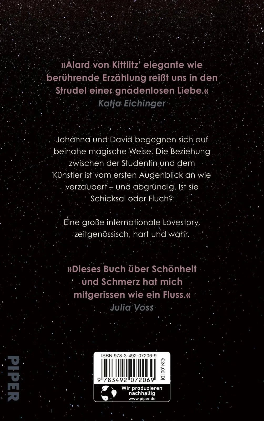 Buchrückseite von 'Kismet' mit Klappentext - Gebundene Ausgabe