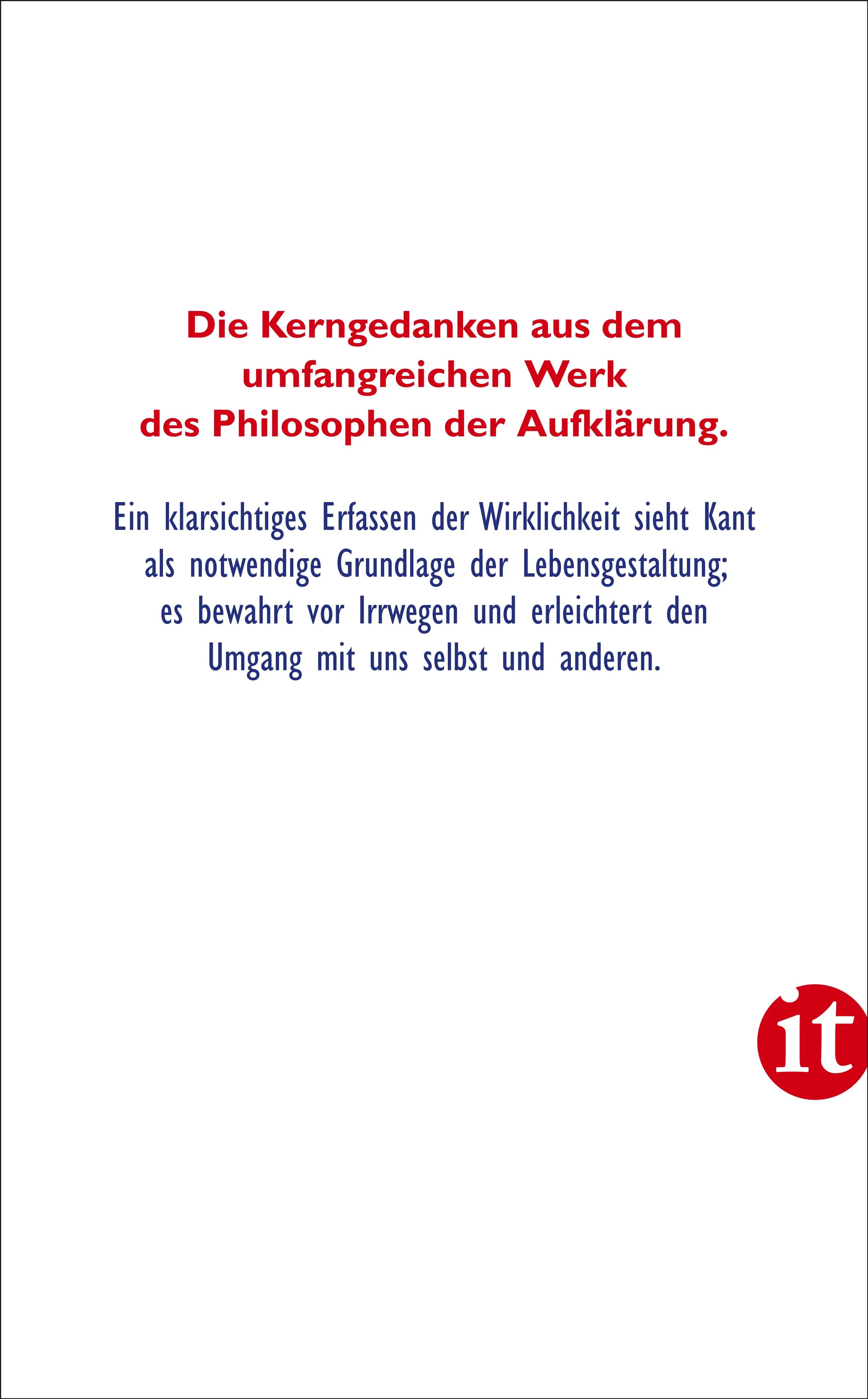 Buchrückseite von 'Klarsicht mit Kant' mit Klappentext - Taschenbuch