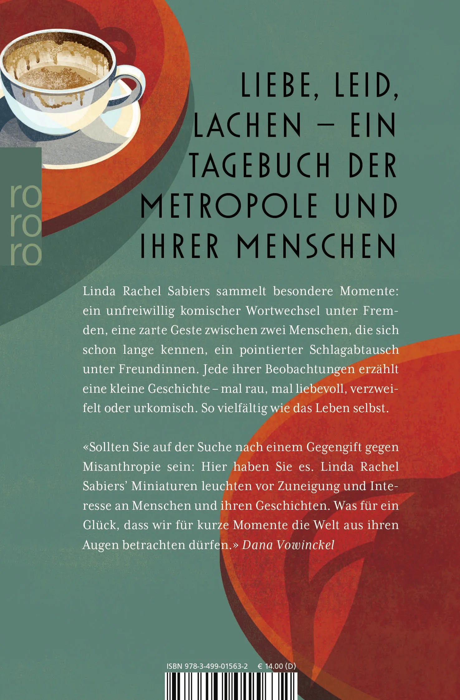 Buchrückseite von 'Kleine Momente in der großen Stadt' mit Klappentext - Taschenbuch