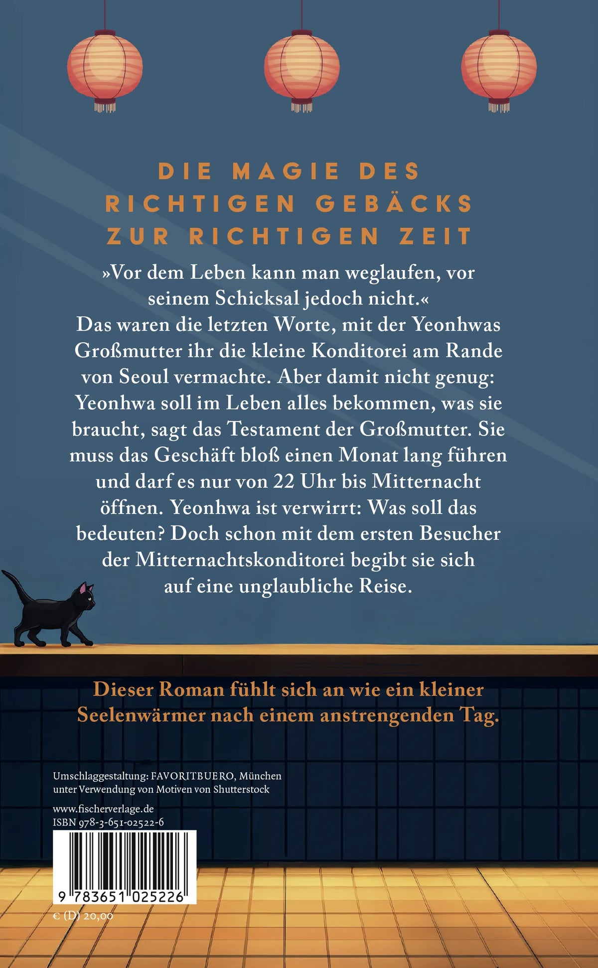 Buchrückseite von 'Kleine Wunder in der Mitternachtskonditorei' mit Klappentext - Gebundene Ausgabe