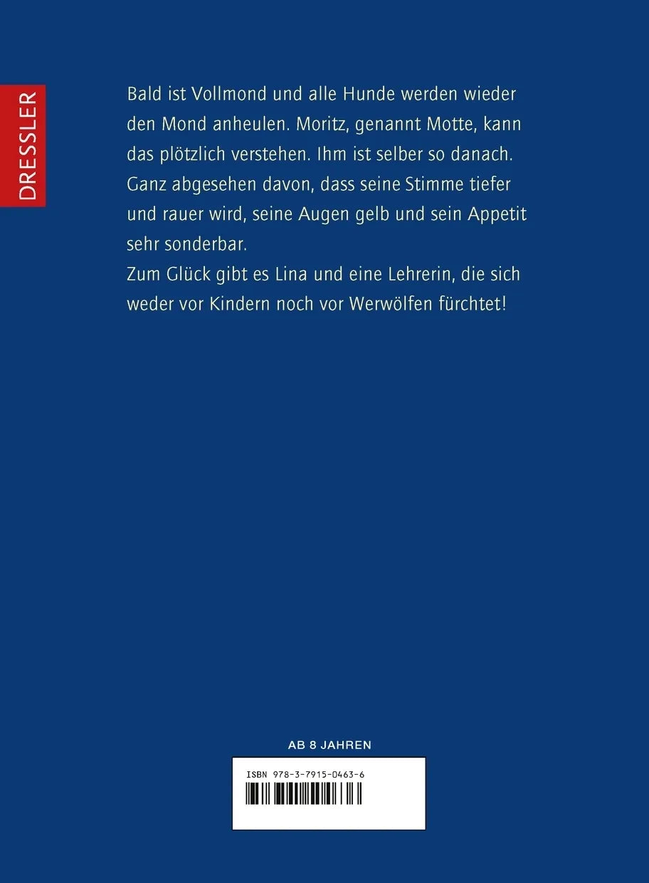 Buchrückseite von 'Kleiner Werwolf' mit Klappentext - Gebundene Ausgabe