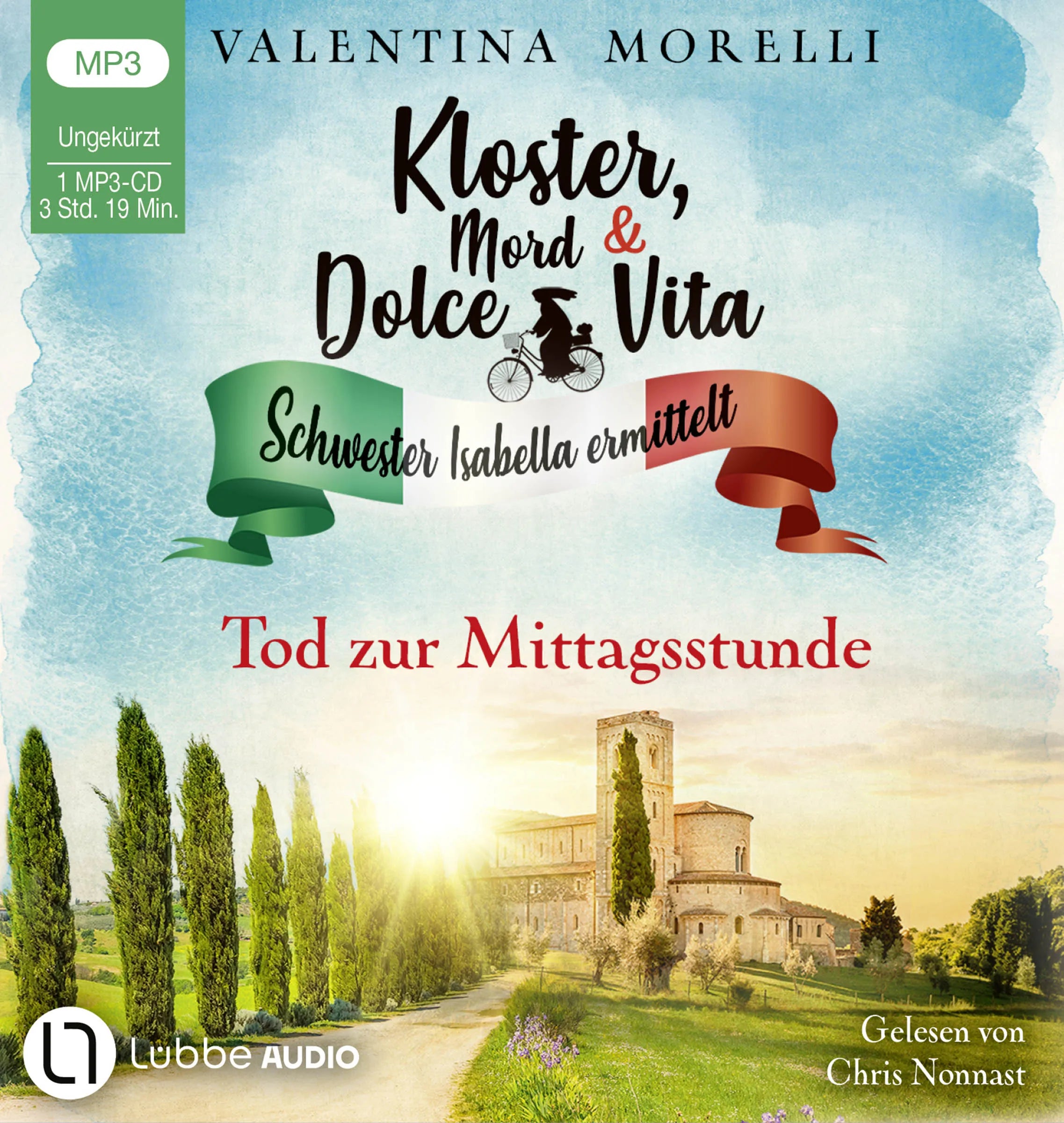 Buchcover von 'Kloster, Mord und Dolce Vita - Tod zur Mittagsstunde' - Hörbuch (CD) von Valentina Morelli