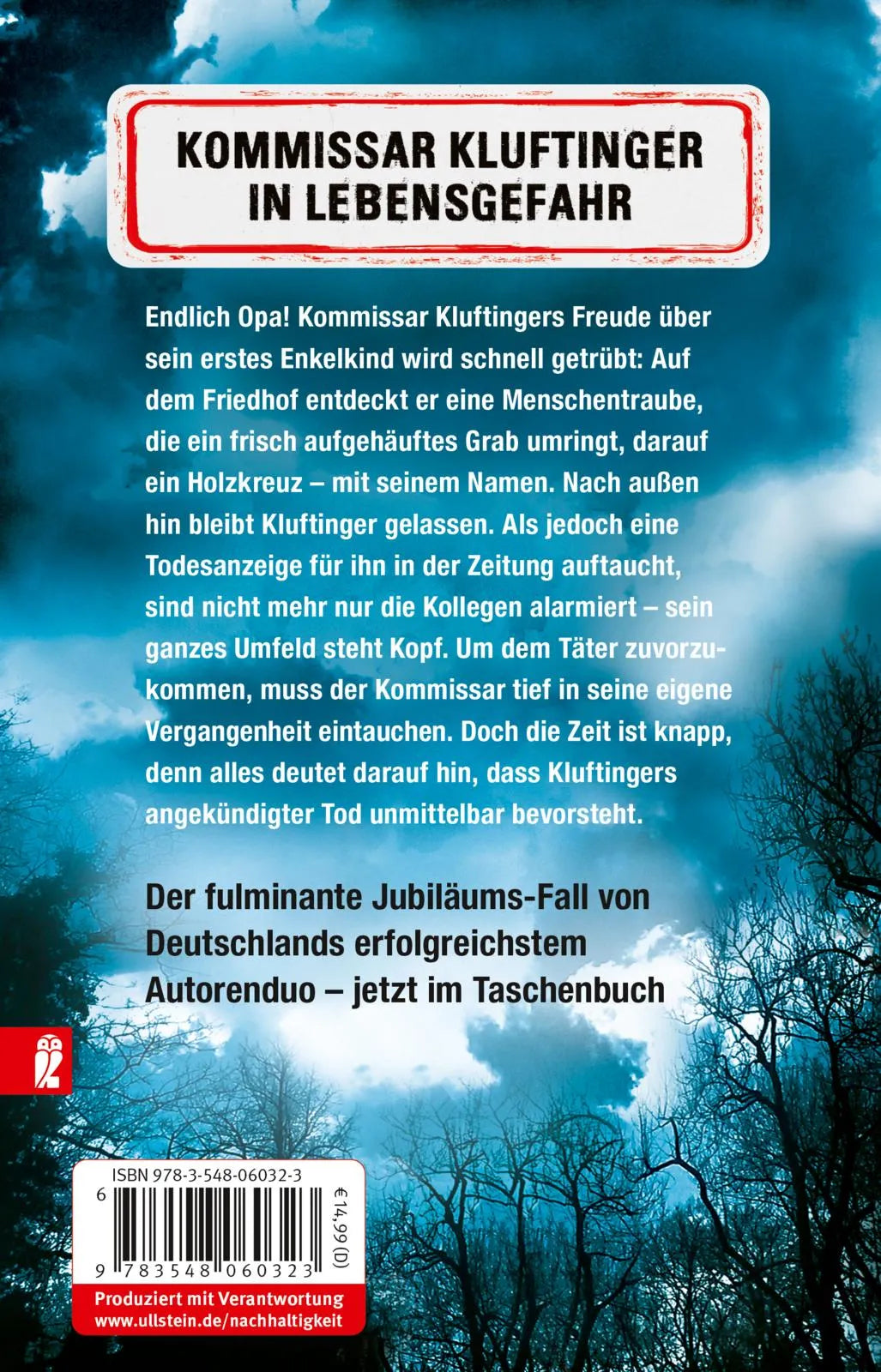 Buchrückseite von 'Kluftinger' mit Klappentext - Taschenbuch