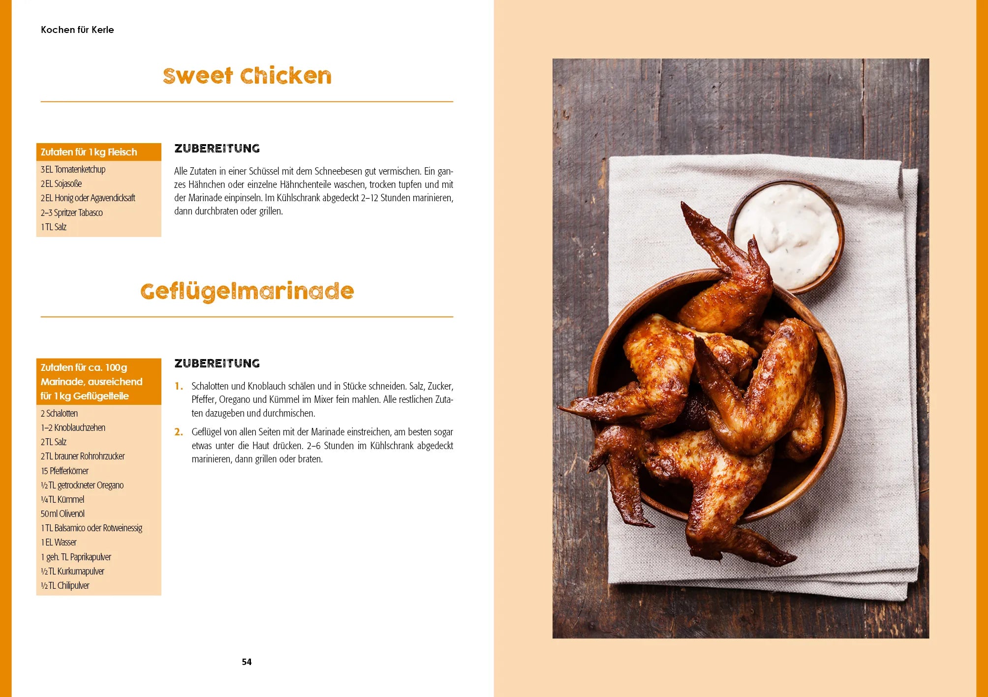 Innenansicht von 'Kochen für Kerle' - Taschenbuch