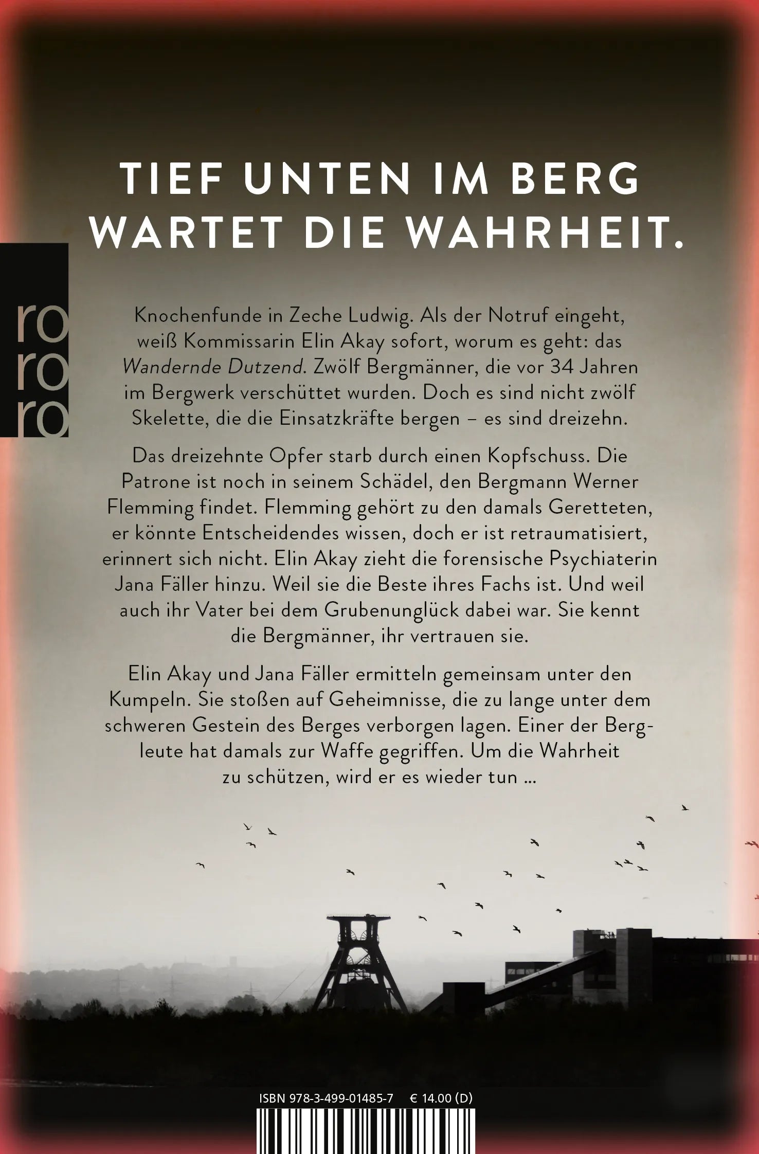 Buchrückseite von 'Kohle, Stahl und Mord: Das 13. Opfer' mit Klappentext - Taschenbuch
