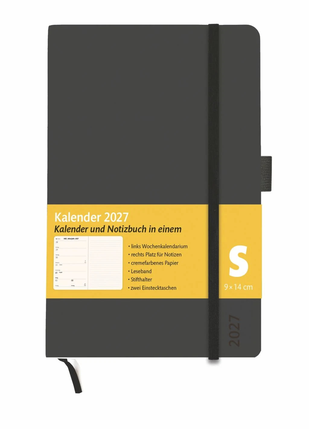 Taschenkalender: Kombitimer schwarz klein 2027