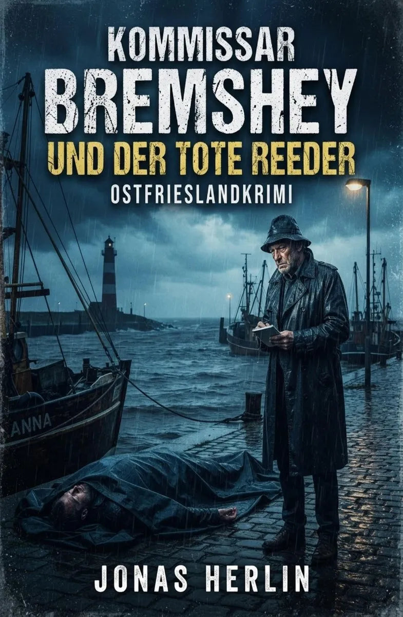 Cover: Kommissar Bremshey und der tote Reeder: Ostfrieslandkrimi (E-Book) von Jonas Herlin