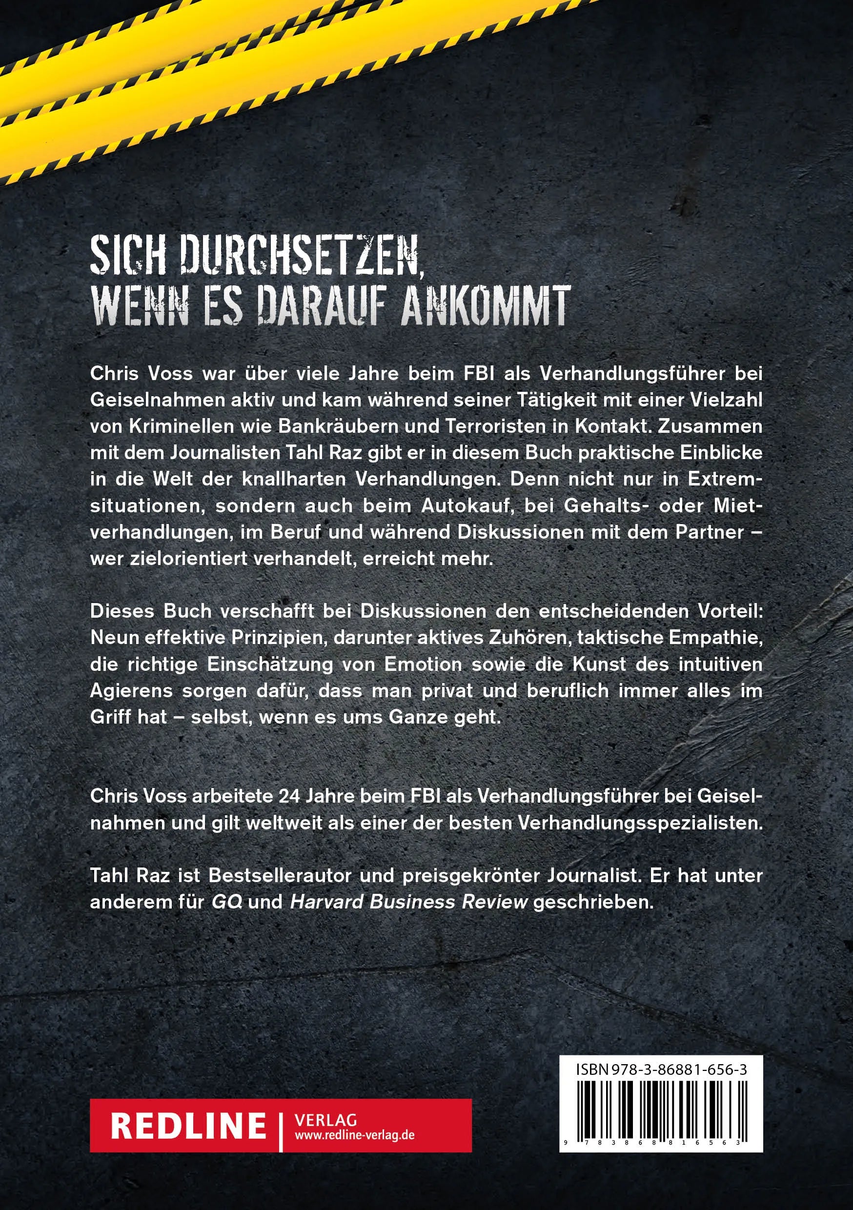 Buchrückseite von 'Kompromisslos verhandeln' mit Klappentext - Taschenbuch