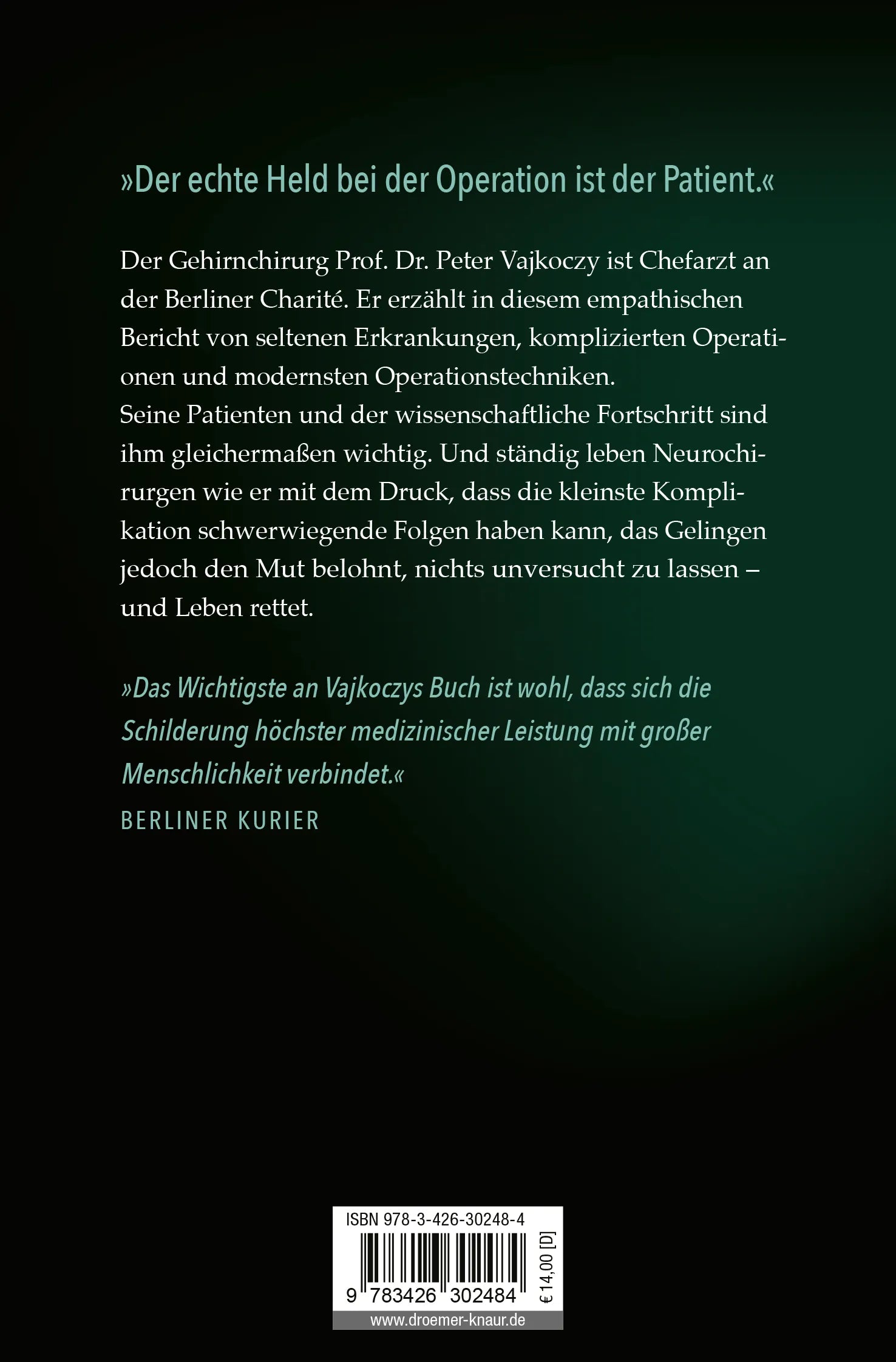 Buchrückseite von 'Kopfarbeit' mit Klappentext - Taschenbuch