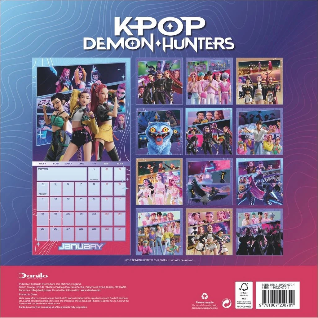 KPop Demon Hunters Broschurkalender 2027 – Ansicht