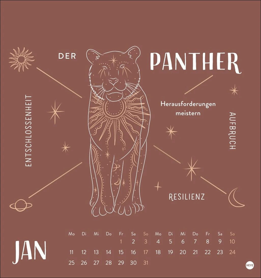 Krafttiere Postkartenkalender 2027 – Ansicht