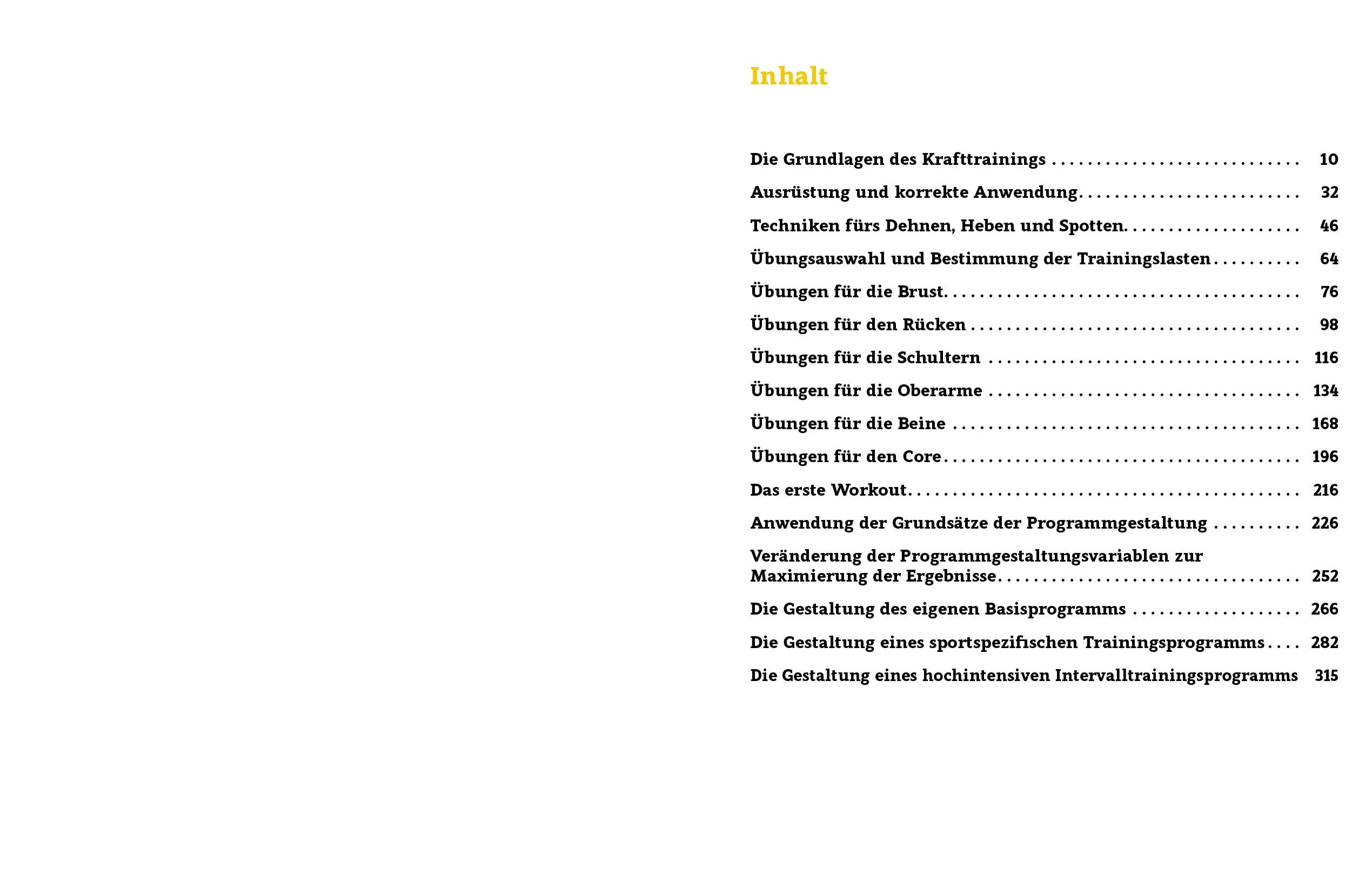 Innenansicht von 'Krafttraining – Das Handbuch für Einsteiger' - Taschenbuch