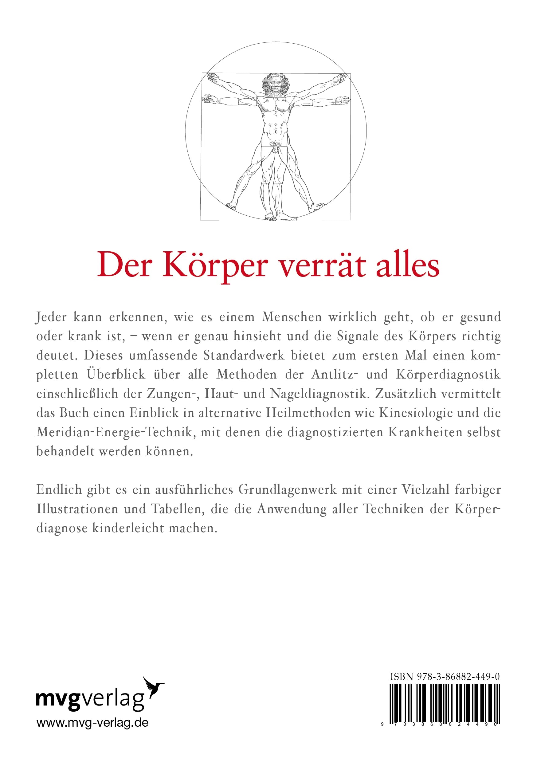 BuchrÃ¼ckseite von 'Krankheiten auf einen Blick erkennen' mit Klappentext - Taschenbuch