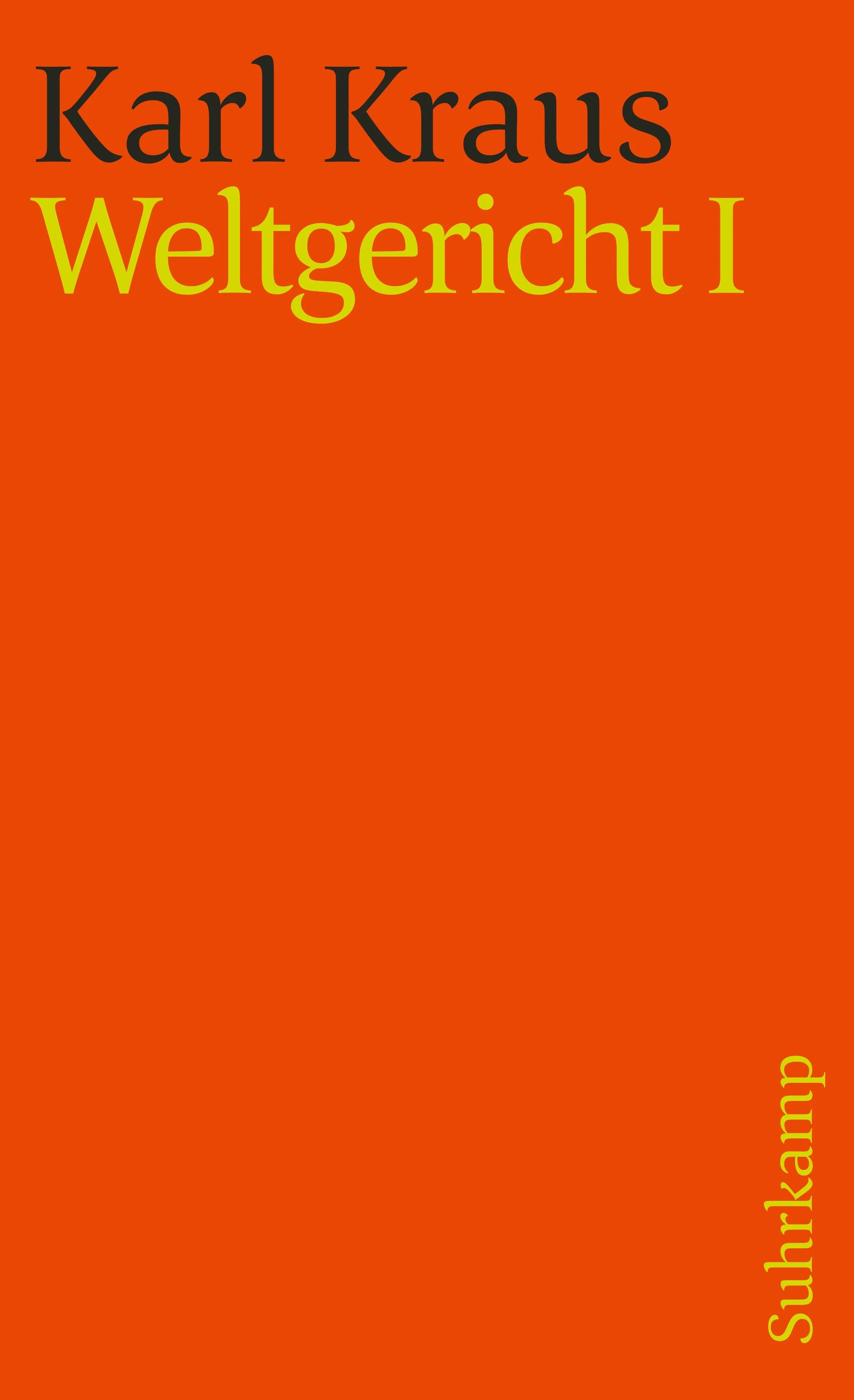 Buchcover von 'Kraus,Weltger.1 st1315' - Taschenbuch von Karl Kraus