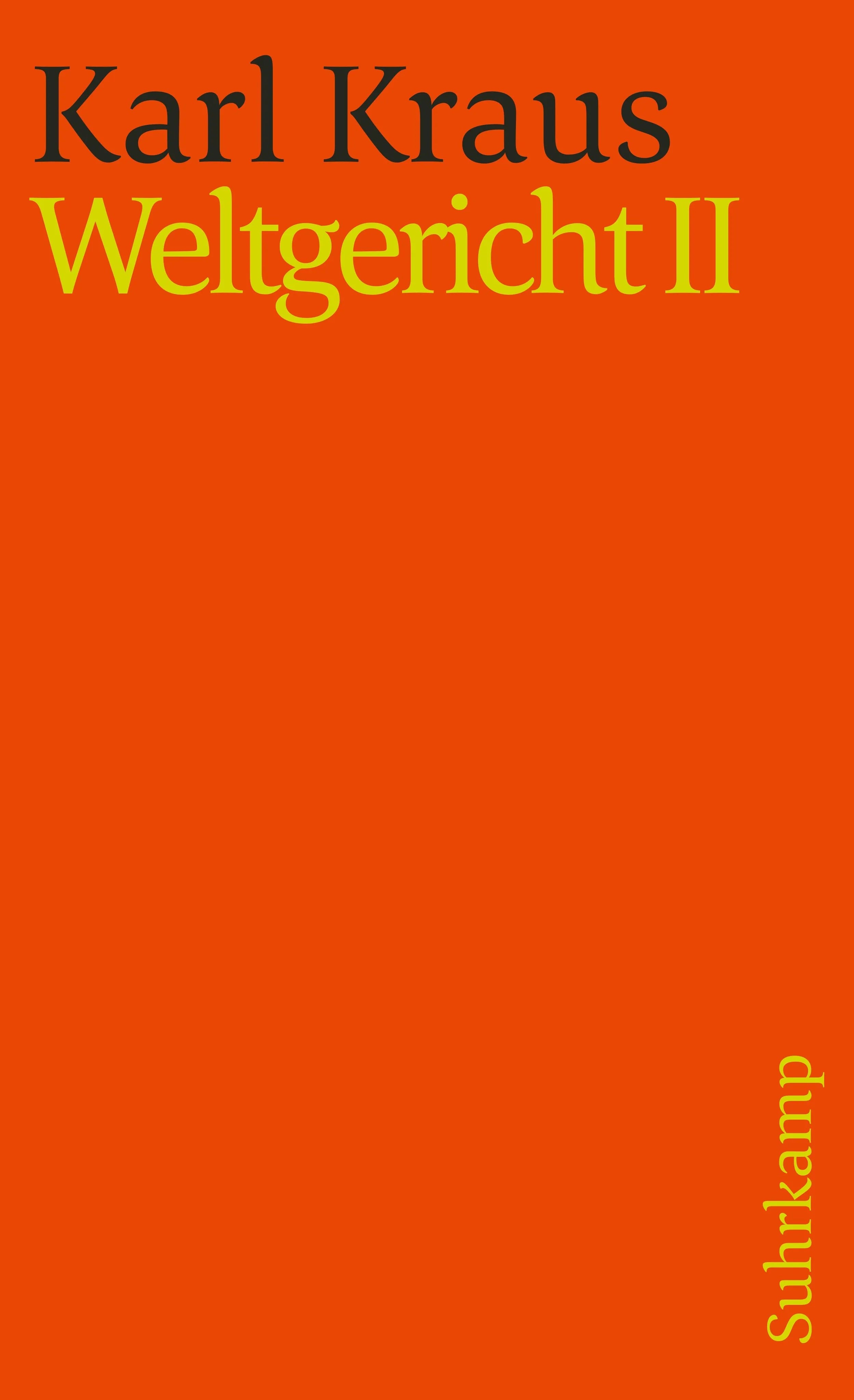 Buchcover von 'Kraus,Weltger.2 st1316' - Taschenbuch von Karl Kraus