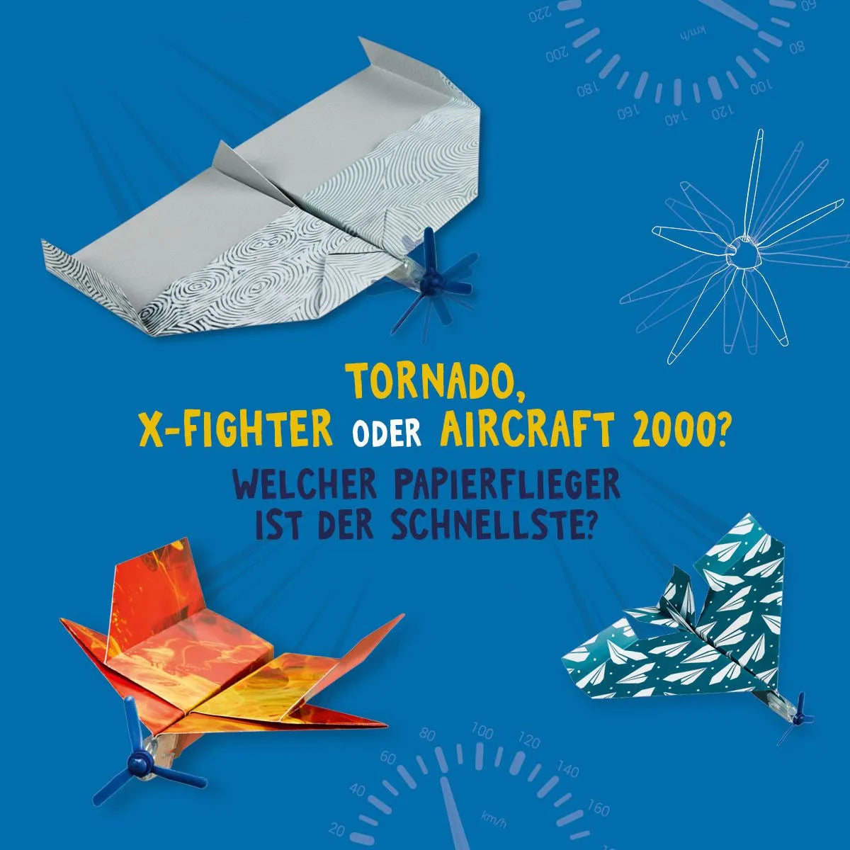 Detailansicht: Kreativ-Set Turbo-Papierflieger mit Propeller (Taschenbuch)