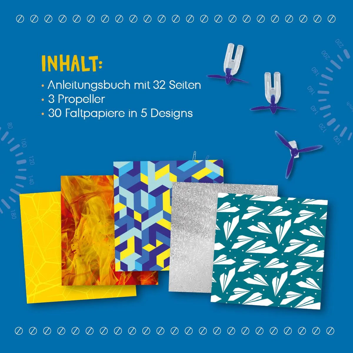 Detailansicht: Kreativ-Set Turbo-Papierflieger mit Propeller (Taschenbuch)