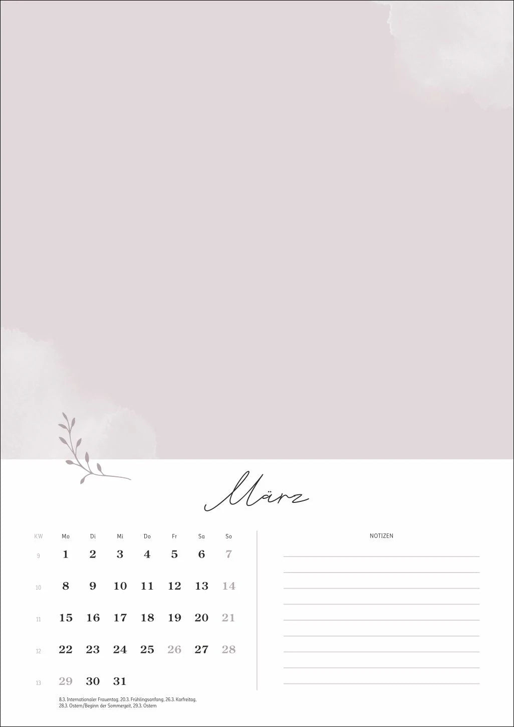 Kreativkalender Glücksmomente A4 2027 – Ansicht