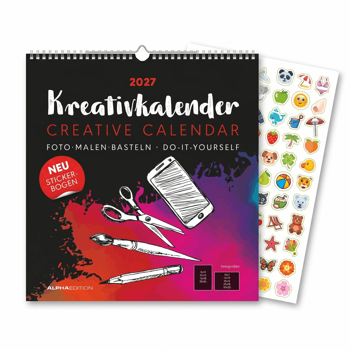 Bastelkalender: Kreativkalender XL schwarz 2027