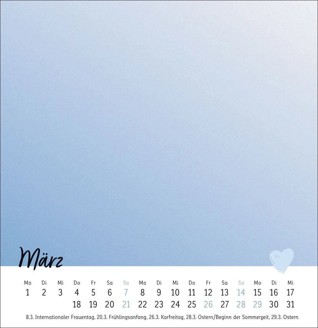 Kreativkalender zum Aufstellen Mit Liebe gemacht 2027 – Ansicht