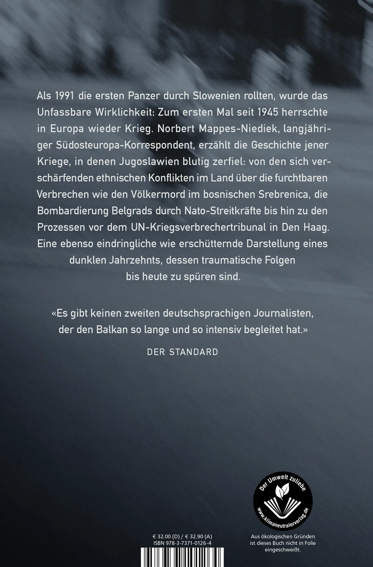 Buchrückseite von 'Krieg in Europa' mit Klappentext - Gebundene Ausgabe