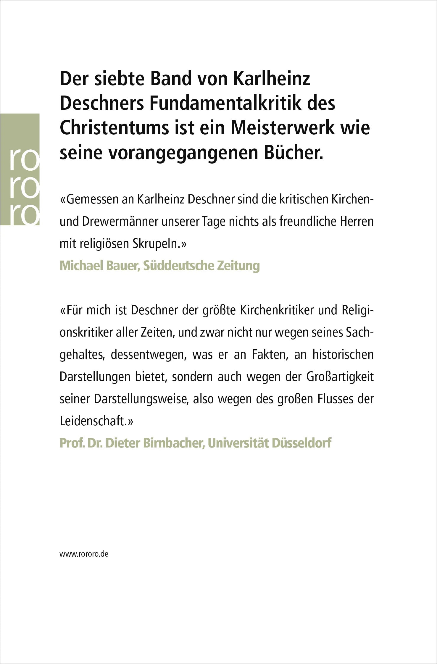 Buchrückseite von 'Kriminalgeschichte des Christentums 7' mit Klappentext - Taschenbuch