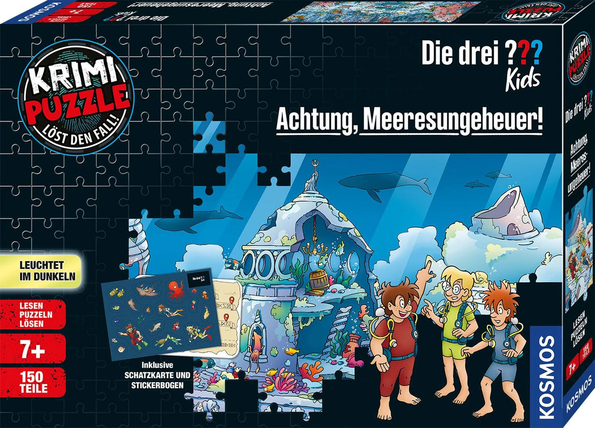 Puzzle: Krimipuzzle Die drei ??? Kids Achtung, Meeresungeheuer!