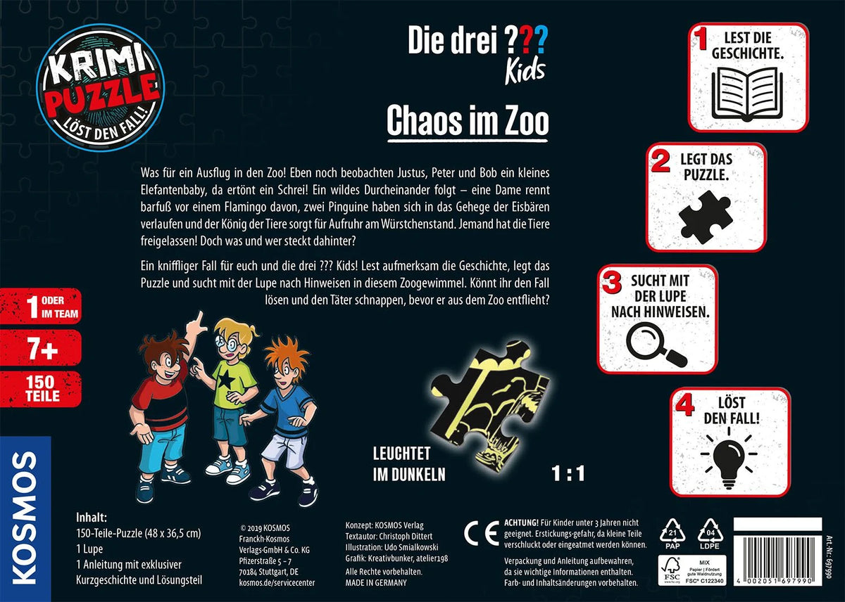 Krimipuzzle Die drei ??? Kids Chaos im Zoo – Ansicht