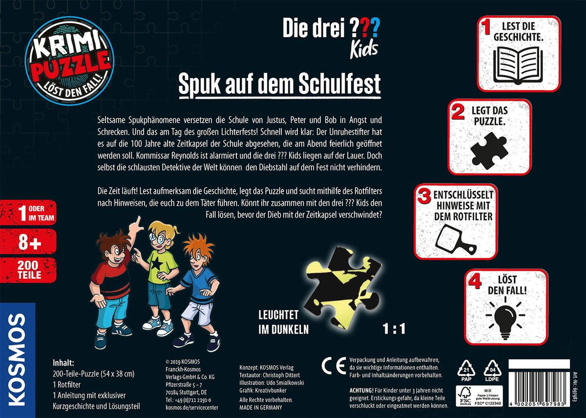 Krimipuzzle Die drei ??? Kids Spuk auf dem Schulfest – Ansicht