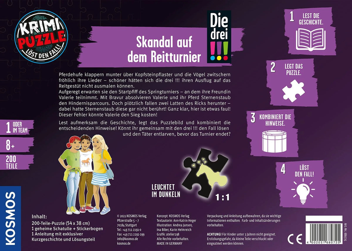 Krimipuzzle Die drei !!! Skandal auf dem Reitturnier – Ansicht