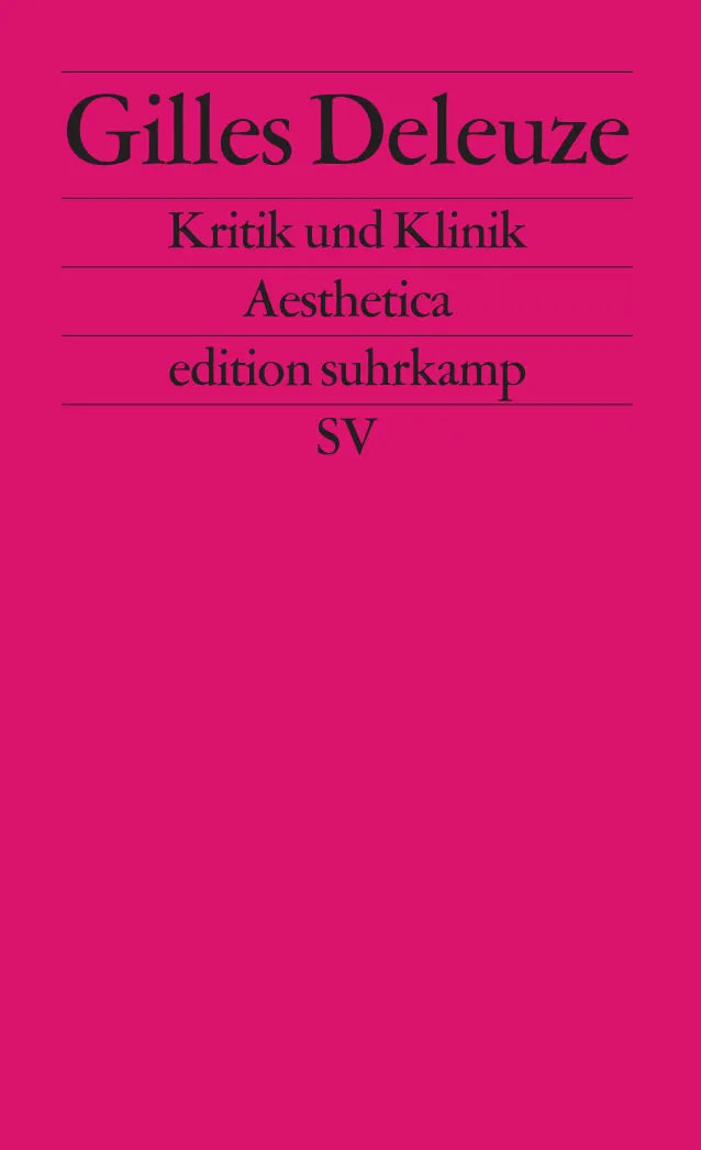 Buchcover von 'Kritik und Klinik' - Taschenbuch von Gilles Deleuze