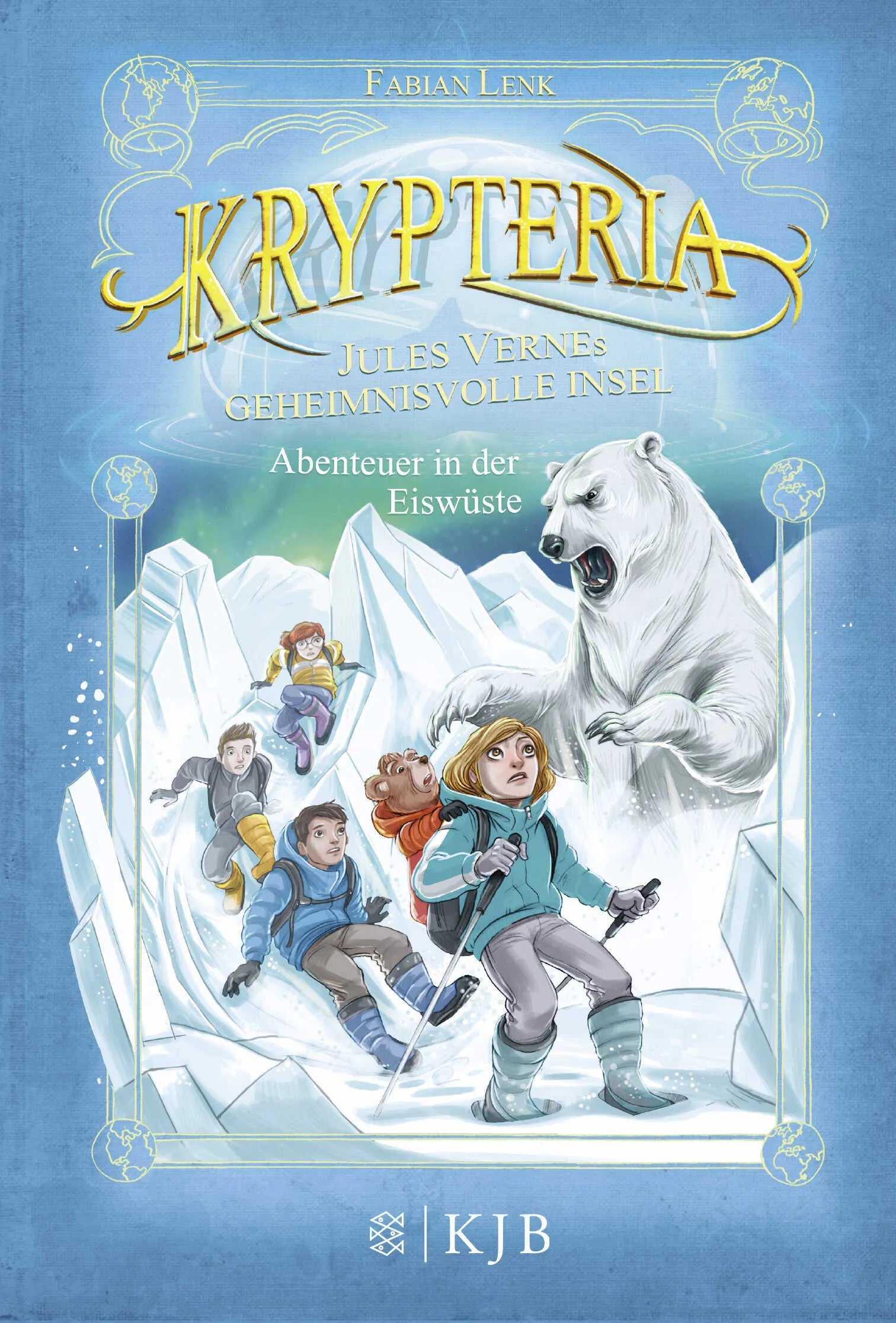 Buchcover von 'Krypteria – Jules Vernes geheimnisvolle Insel. Abenteuer in der Eiswüste' - Gebundene Ausgabe von Fabian Lenk