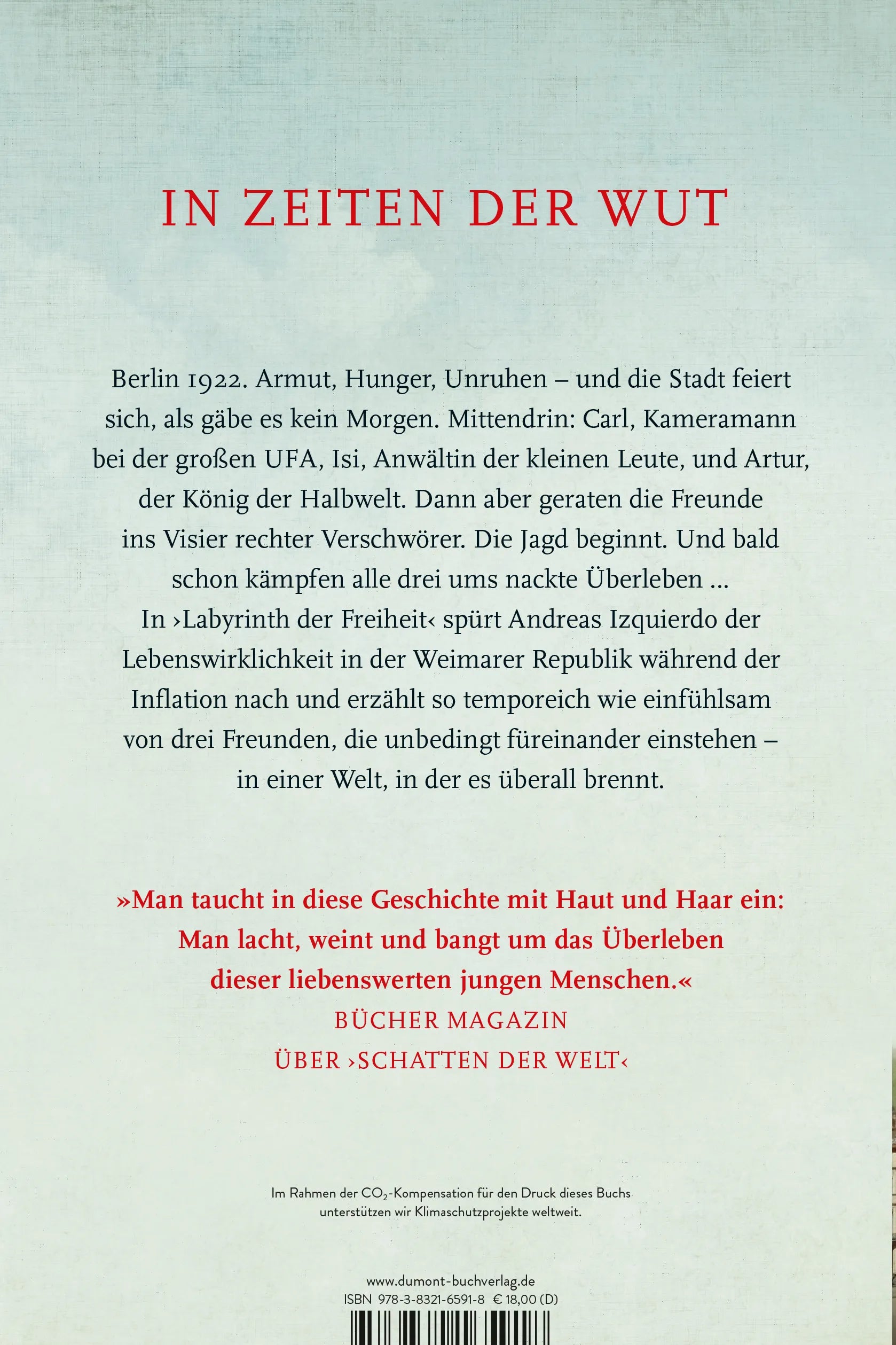 BuchrÃ¼ckseite von 'Labyrinth der Freiheit' mit Klappentext - Paperback
