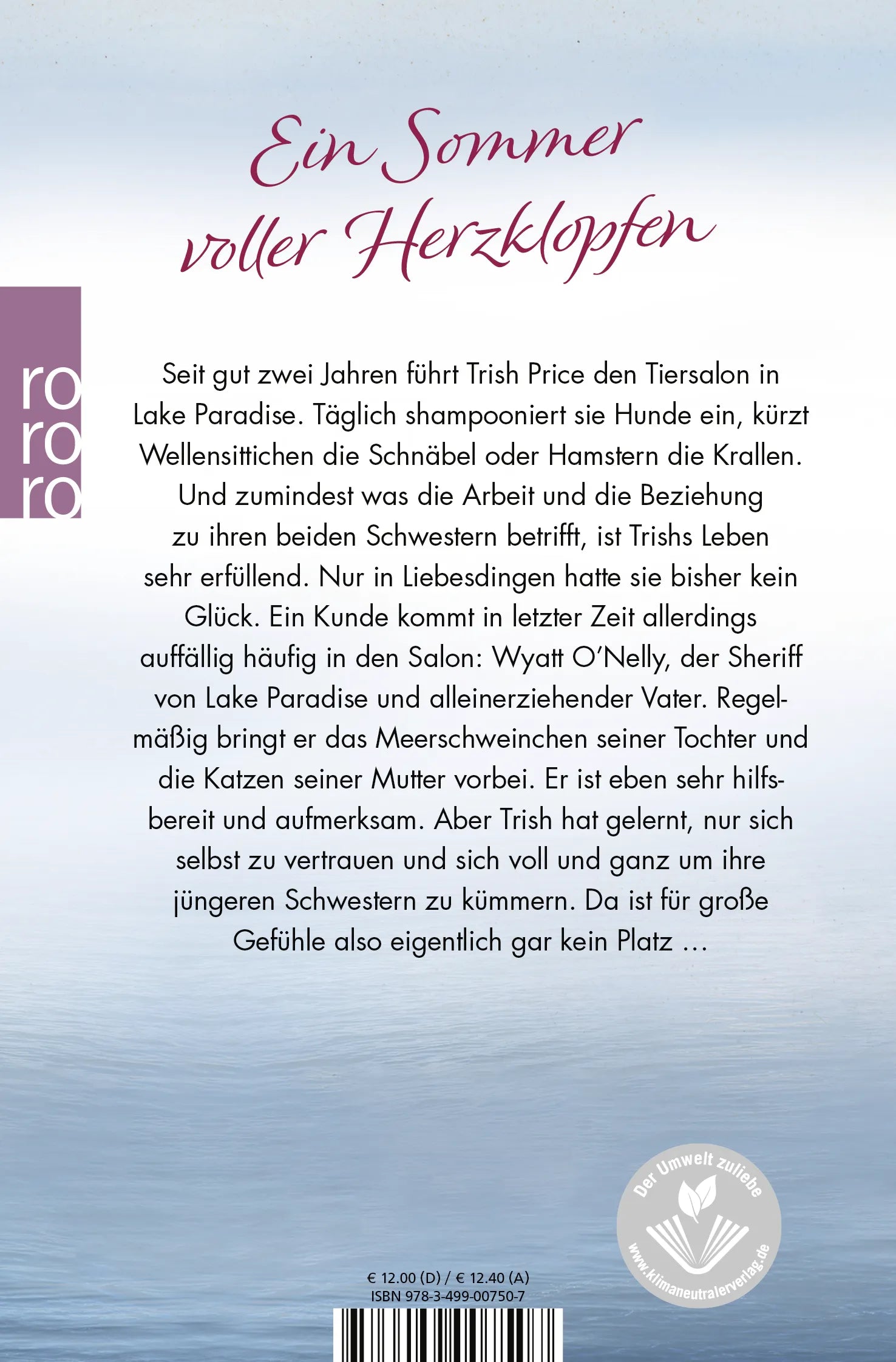 Buchrückseite von 'Lake Paradise – Ein Ort für Träume' mit Klappentext - Taschenbuch
