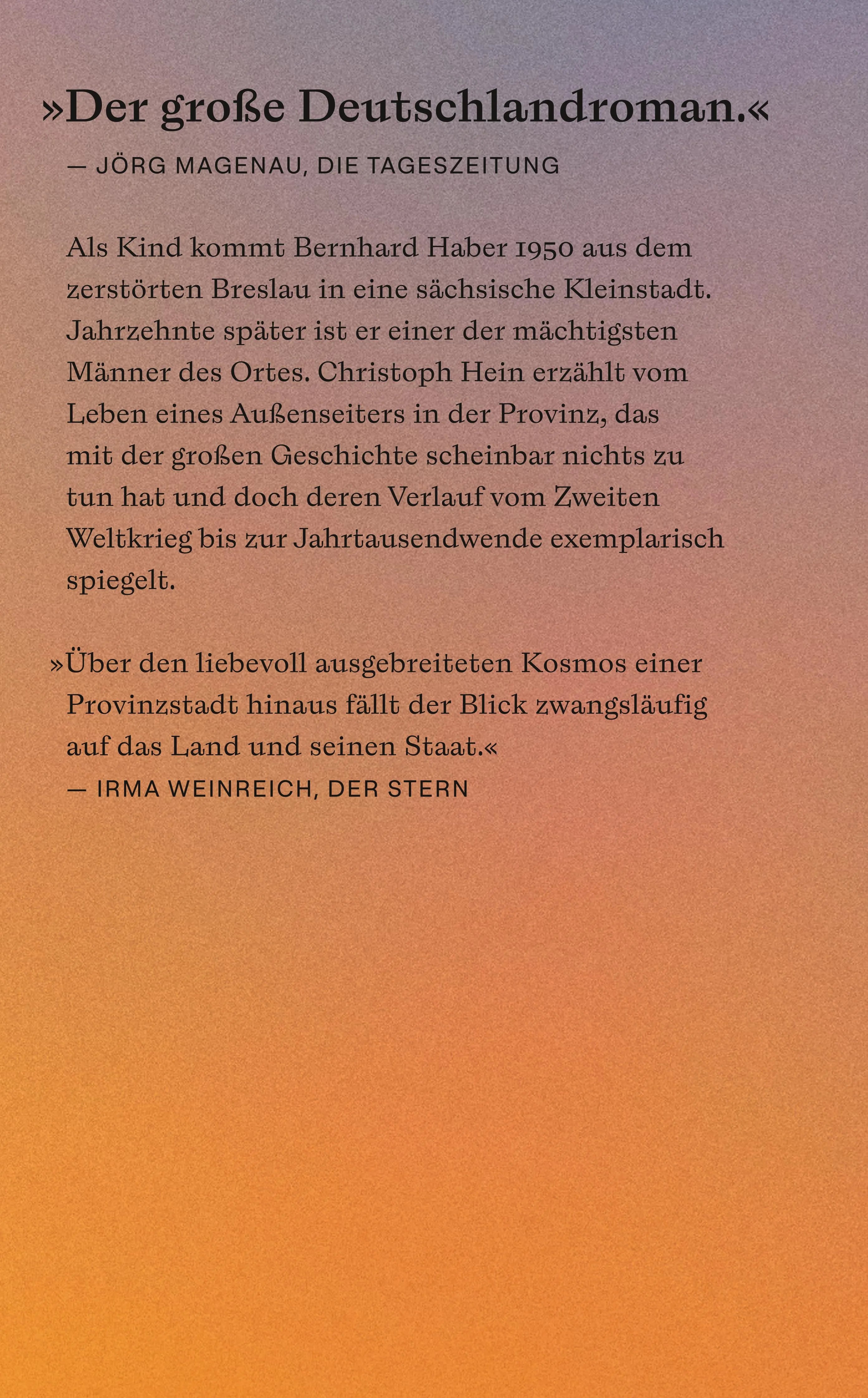 Buchrückseite von 'Landnahme' mit Klappentext - Taschenbuch