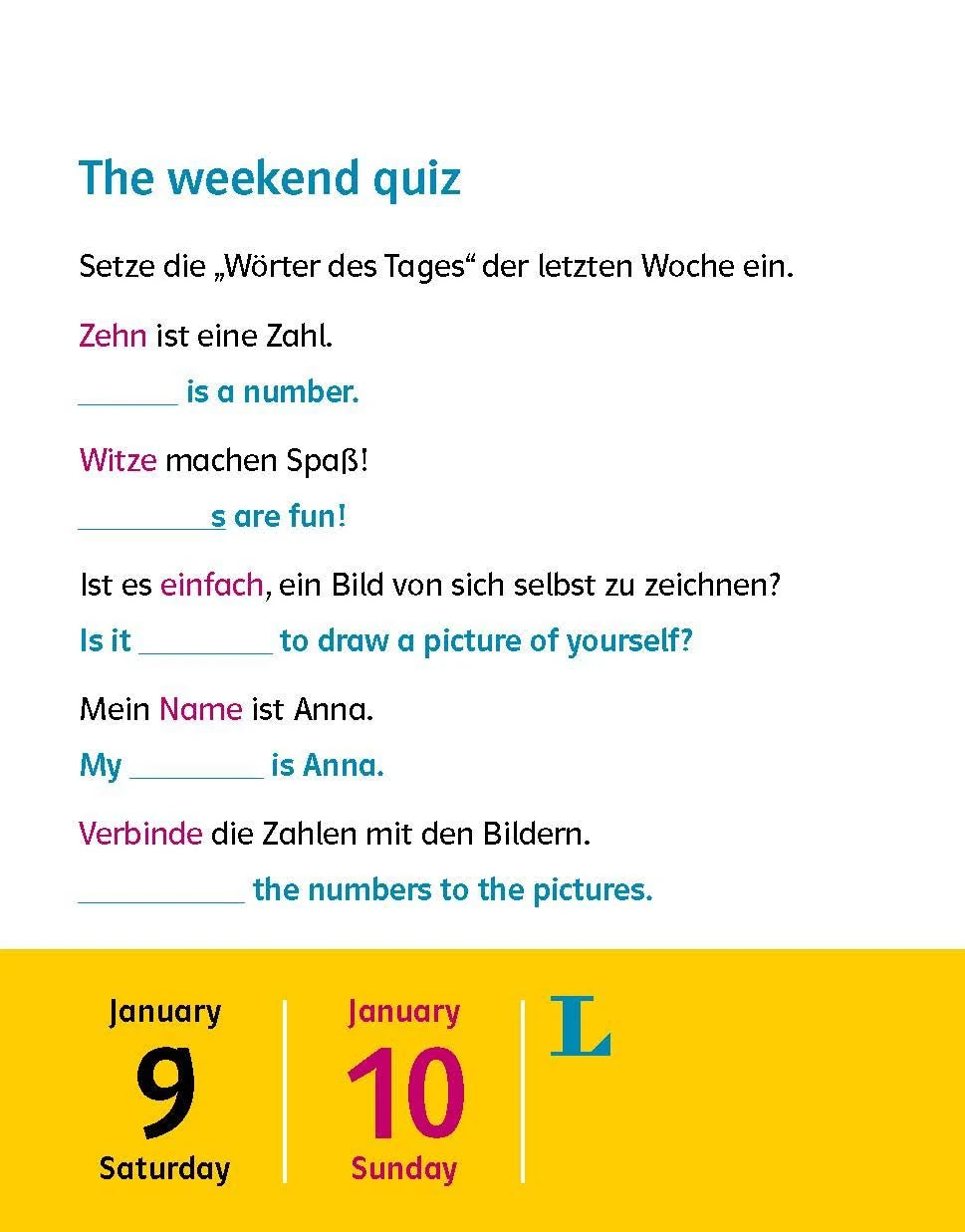 Langenscheidt Kinderkalender Englisch 2027 – Ansicht