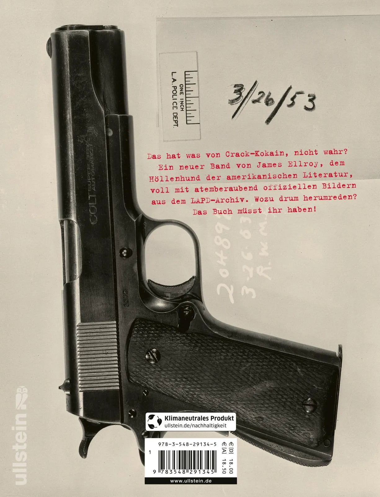 Buchrückseite von 'LAPD ’53' mit Klappentext - Taschenbuch