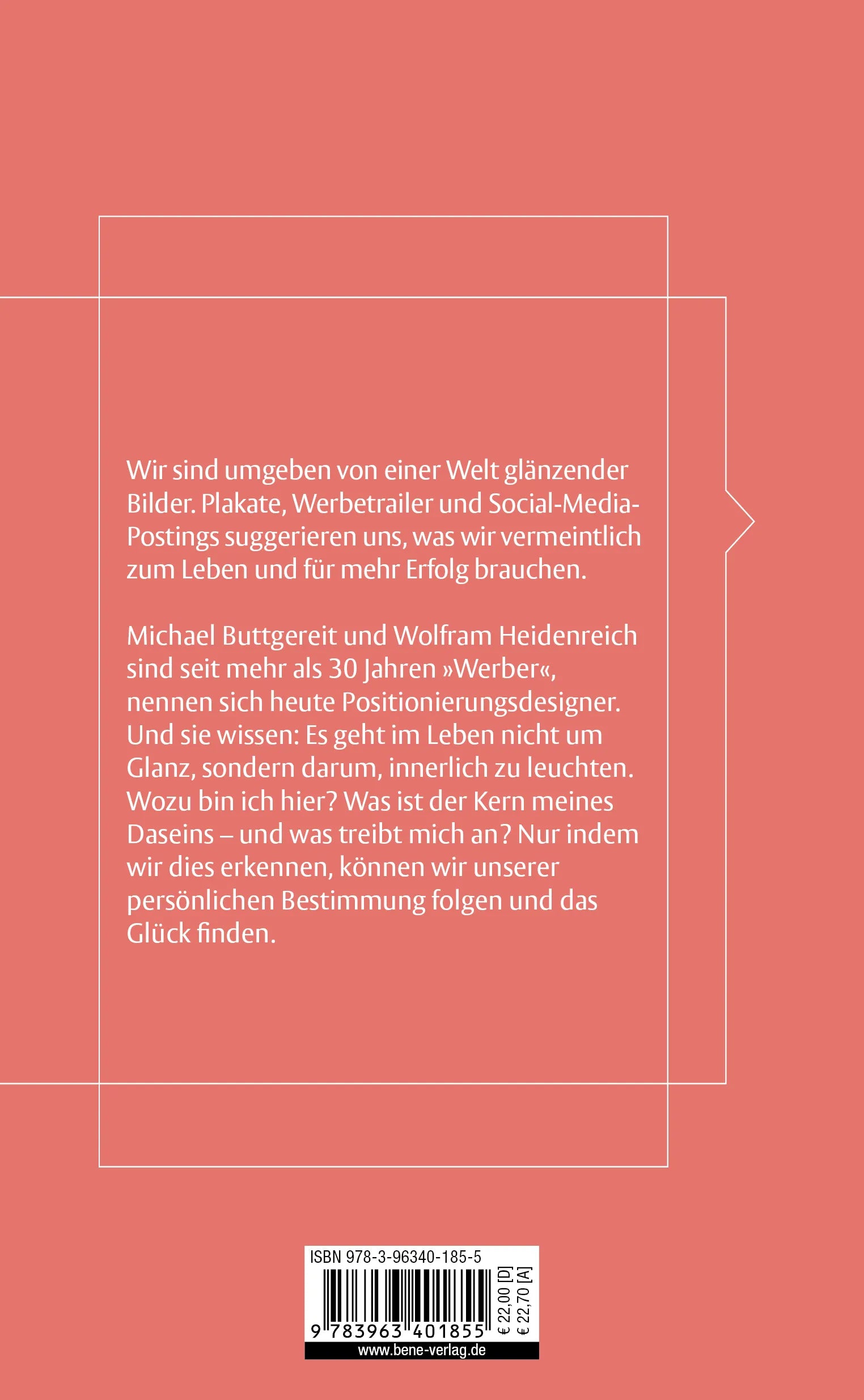 Buchrückseite von 'Lasst uns aufhören zu glänzen und anfangen zu leuchten' mit Klappentext - Gebundene Ausgabe