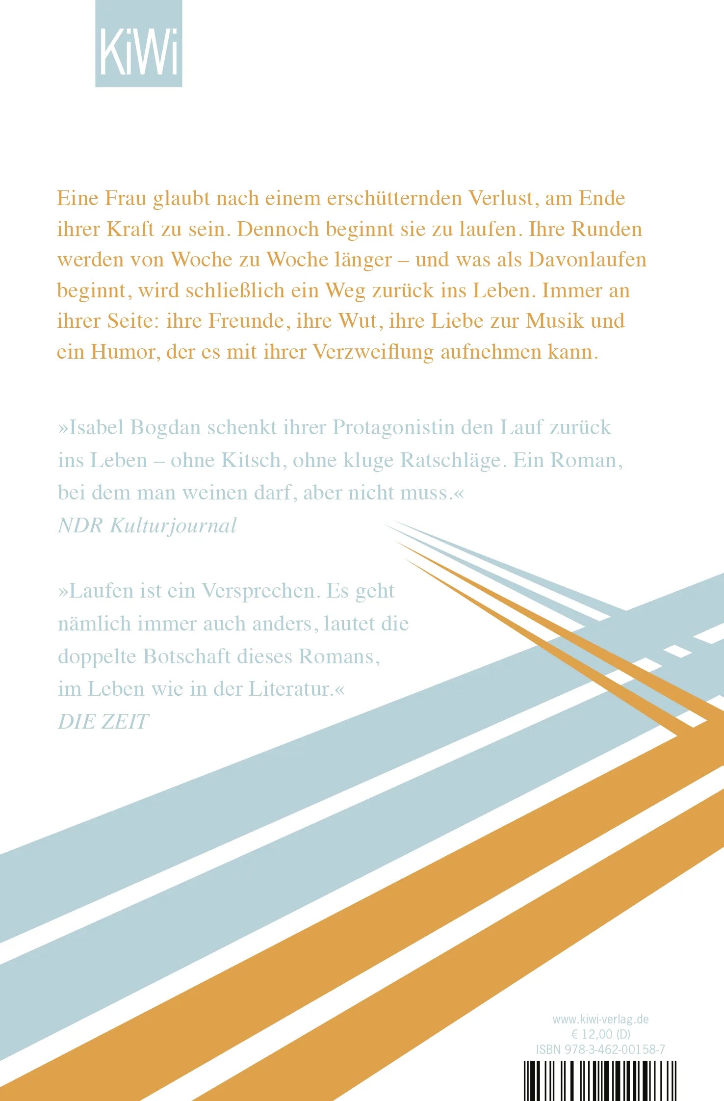 Buchrückseite von 'Laufen' mit Klappentext - Taschenbuch