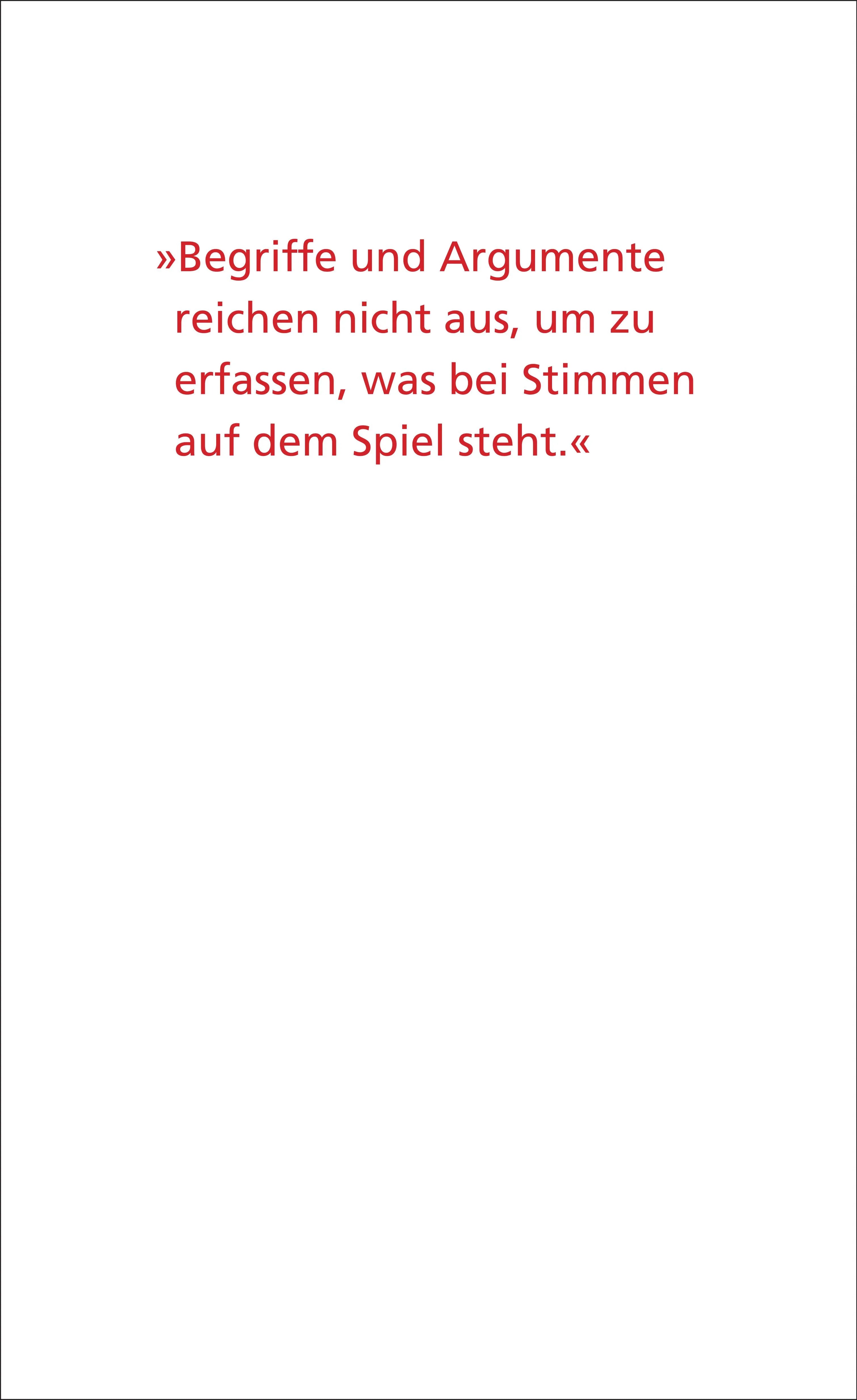 Buchrückseite von 'Leben der Stimme' mit Klappentext - Gebundene Ausgabe